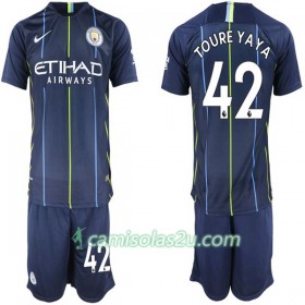 Camisolas de Futebol Manchester City Toure Yaya 42 Criança Equipamento Alternativa 2018/19 Manga Curta